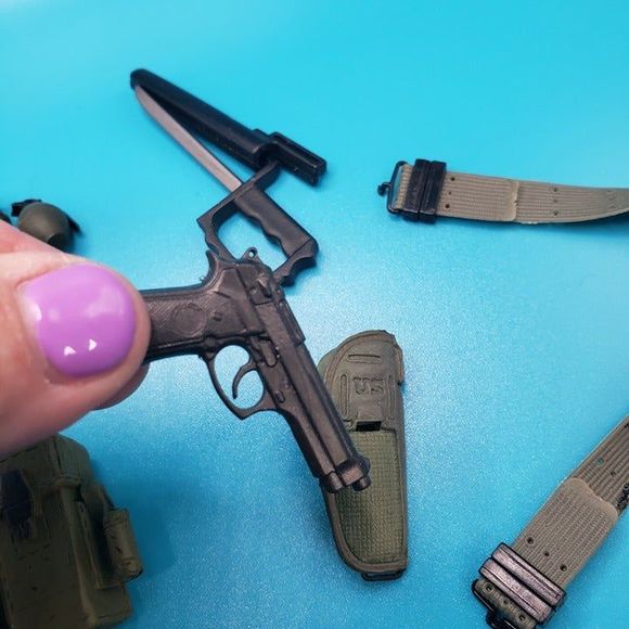 Lot of GI Joe Doll Accessories Weapons Battle Gear Grenades Pistols War Sword - Picture 10 of 12